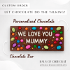 Personalised Belgian chocolate slab with custom message and toppings Personalised Belgian chocolate slab with custom message and toppings
