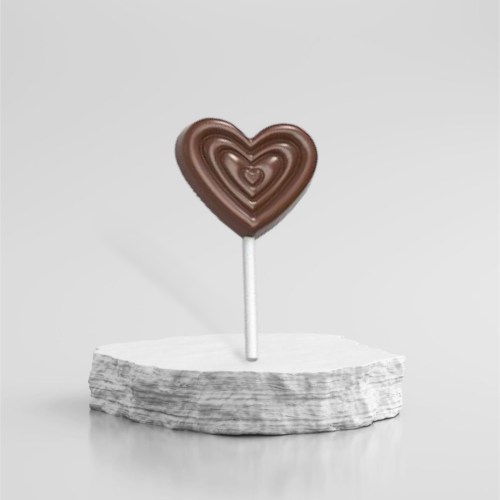 Heart shaped Belgian chocolate lollipop