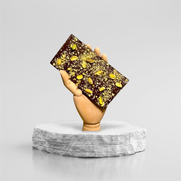 Dark Chocolate topped with Pistachios