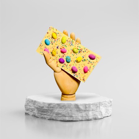 White Chocolate topped with Speckled Eggs