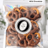 Belgian chocolate-covered pretzels in a 60g pouch