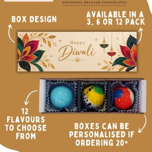 3 piece Diwali chocolate bonbon gift box