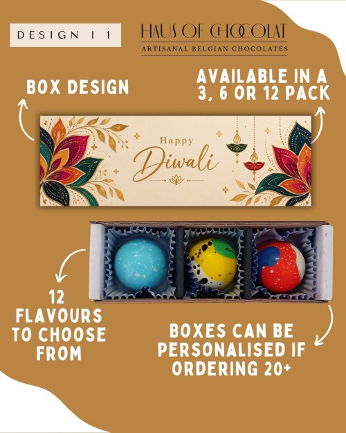 3 piece Diwali chocolate bonbon gift box